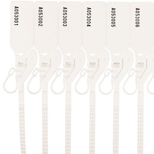Cashier Seal - White - Serial Numbered - Tear Line (1000 Unit Carton)