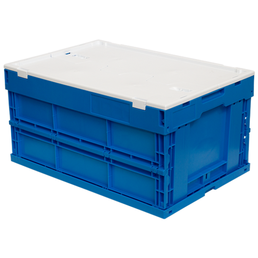 Custom Crates for Warehouse Automation - left angle view with lid 
