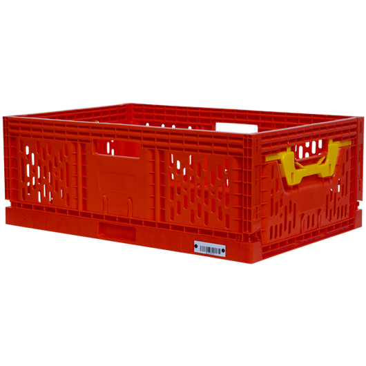 Custom Flat‑pack Crates showing barcode