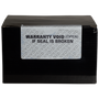 Custom UV Security Label - voiding when removed sticker - on black box with a warranty label showing void message as it had been opened. 