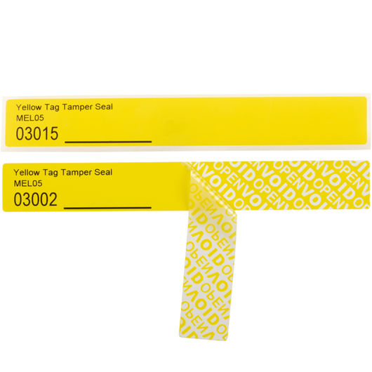 Yellow Tamper Evident Labels (Multi-Surface Security Labels) 