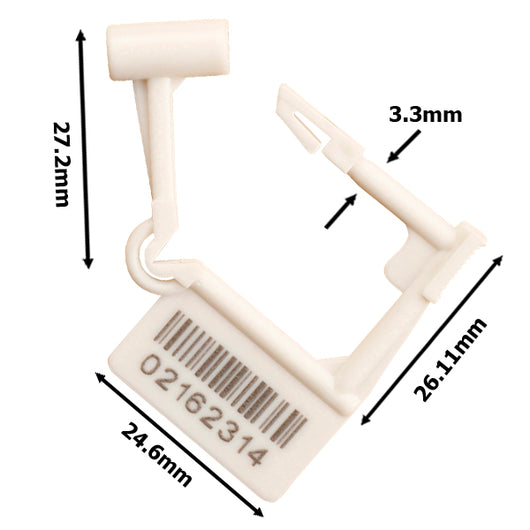 HS1 Security Seal White - Serial Numbered - (1000 Unit Pack) Online Special