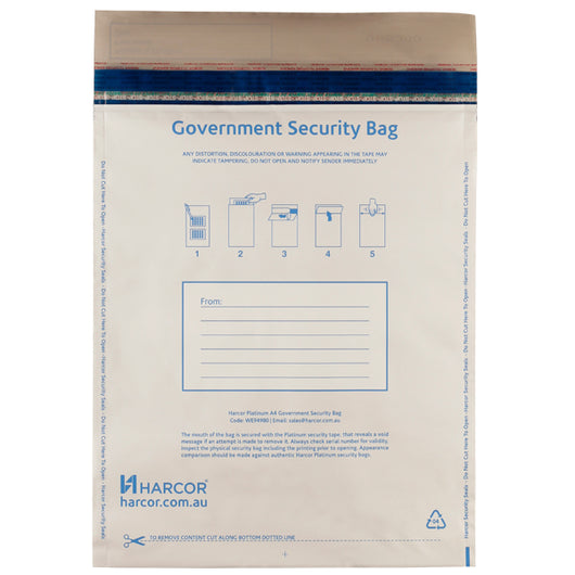 A4 Platinum Government Security Bag (500 Unit Carton)