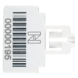 Themis Security  Seal - White - Stock Numbering & Barcoding (1000 unit pack)