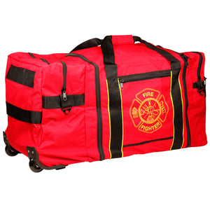 Fire Fighter Gear Bag with Wheels - Red
